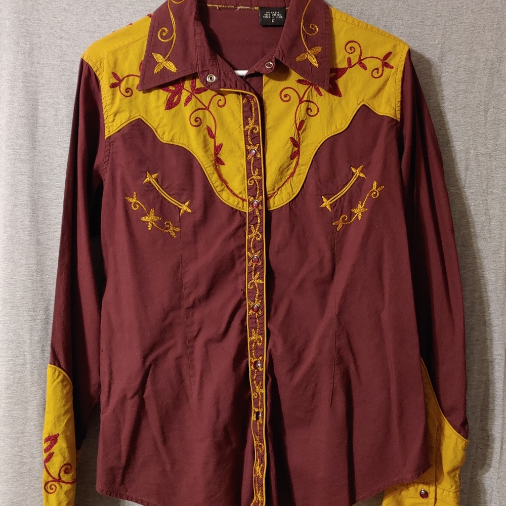 *MARKDOWN* Pearl snap punk cowboy shirt